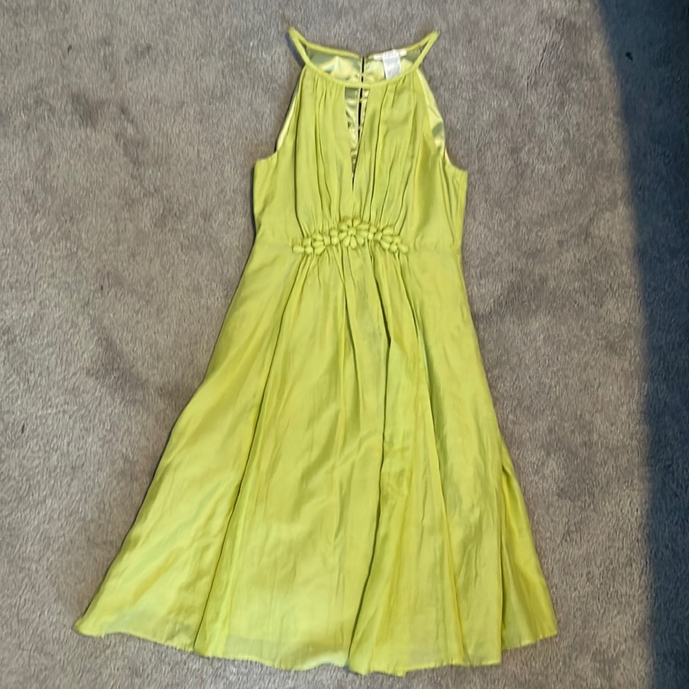 Green Silk Halter Dress